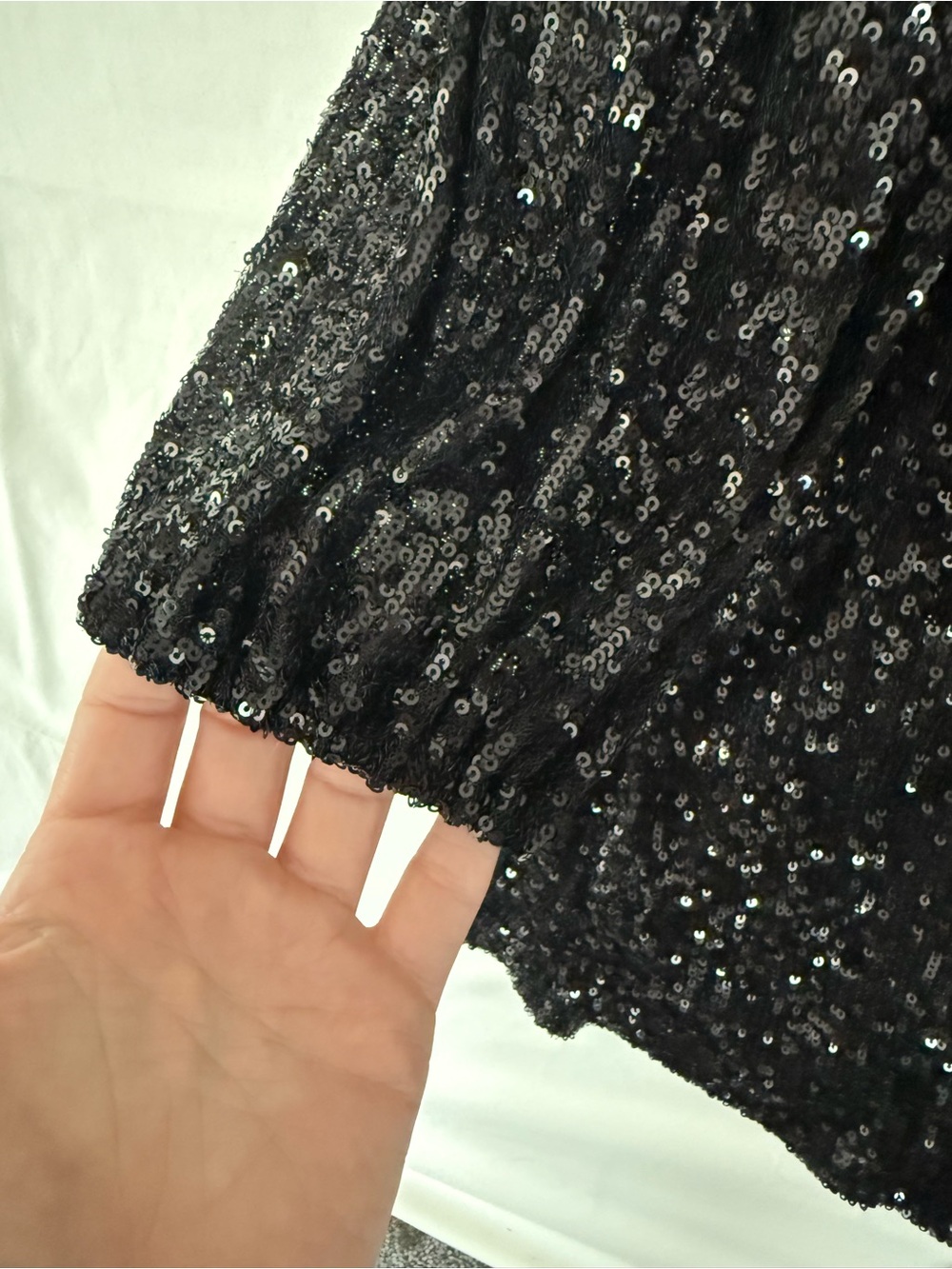 Steve Madden Black Sequin Long Sleeve Mini Dress - Picture 7 of 8